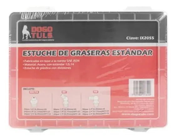 Estuche Dogotuls Ix2055 Graseras Estándar 210pz Amarillo - Dogotuls - vista lateral