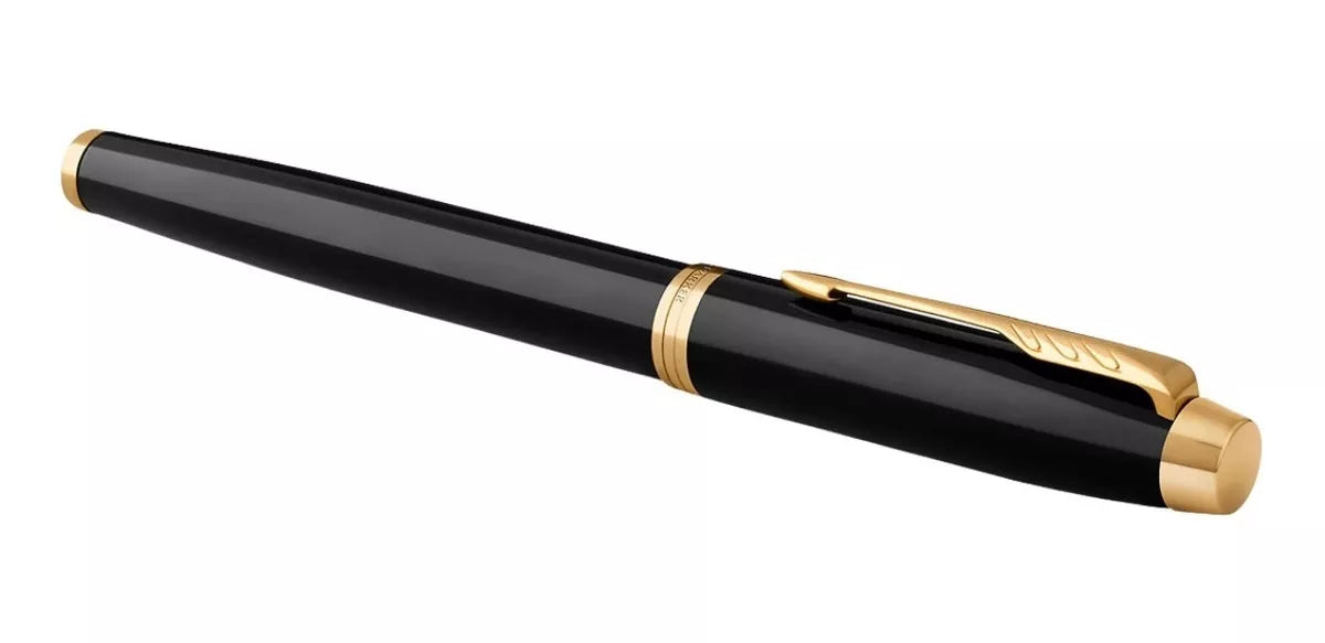 Pluma Rollerball Parker Punta Fina Acabado Dorado Premium