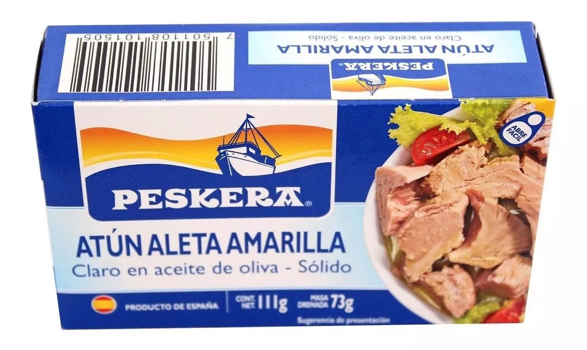 Atún Aleta Amarilla Aceite Oliva Peskera Premium Lata 111g