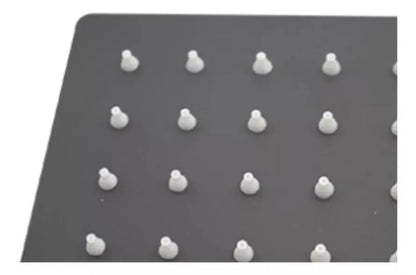 Regadera Cuadrada Tubo Meer Antisarro Negro Mate 8 Pul 15cm - CNX