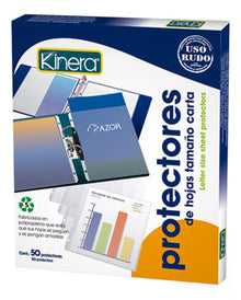 50 Protectores Hojas Carta Uso Rudo Kinera