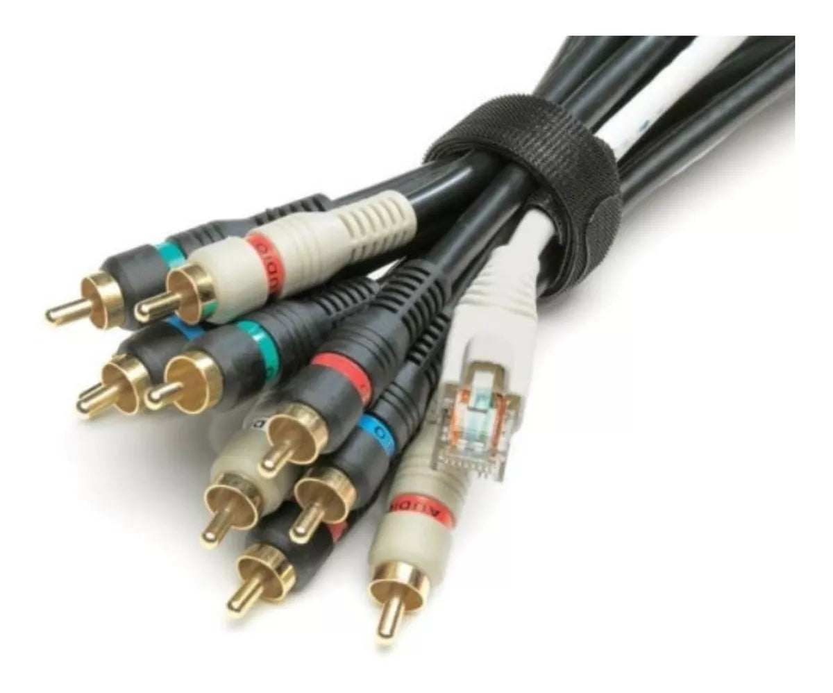 Tiras Organizadoras de Cables Velcro Gris – Paquete de 30 Cintas