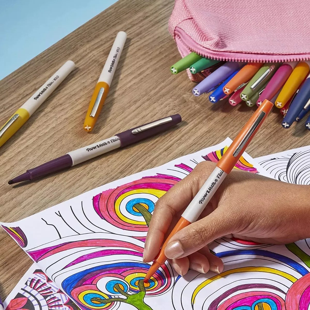 Marcadores Rotuladores Paper Mate Flair Punta Gruesa 12 Piezas