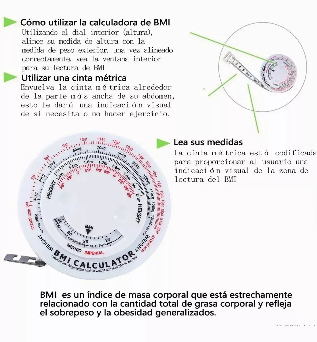 Cinta Metrica Masa Corporal Slim Promoopcion - Promoopcion - vista trasera