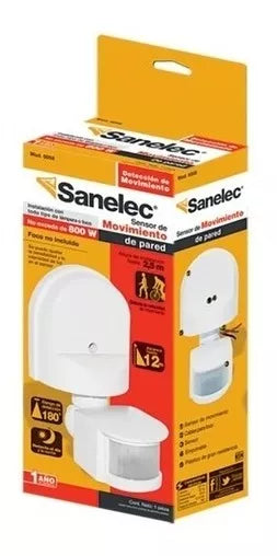 Sensor De Movimiento Sanelec De Pared Ajustable 0058