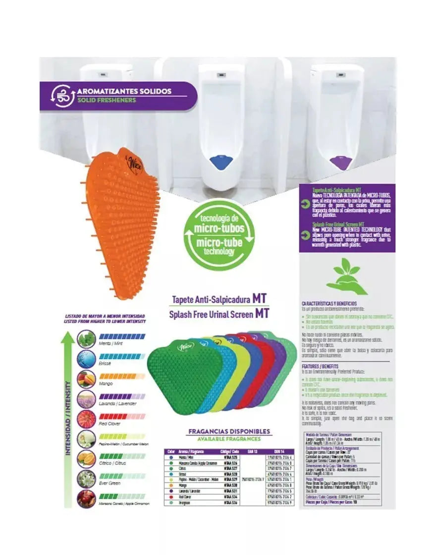 Tapete Antisalpicadura Mt Wiese P/mingitorios Varios Aromas Citrus Verde - Wiese - vista trasera