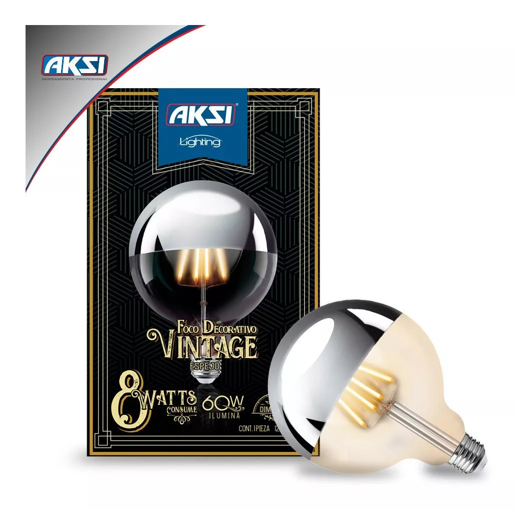 Foco Vintage LED 60w Aksi Filamento Espejo Luz Cálida