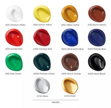 Set 14 Tubos Colores Vibrantes 120ml Pintura Acrílica Arteza