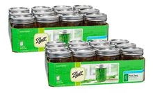 24 Mason Jars Ball 16oz Boca Ancha Tapa/popote Frasco