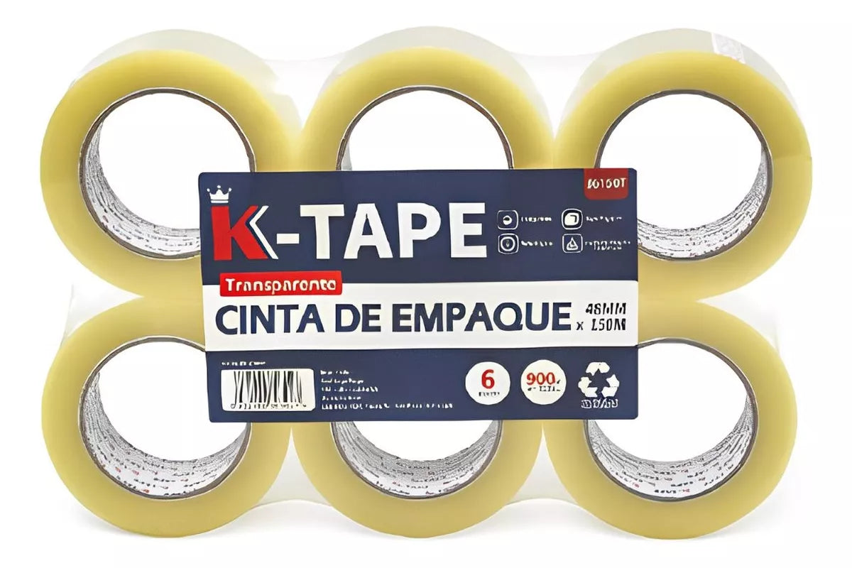 6pz Cinta Empaque Transparente K-tape 48mmx150m