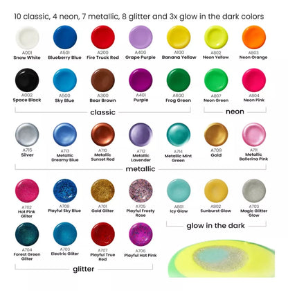 Set 32 Pinturas 260ml Colores Premium Arteza Tempera Niños