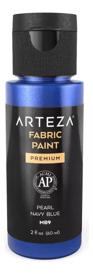 Set 14 Pinturas Arteza Tela Metalizadas Permanente 60ml