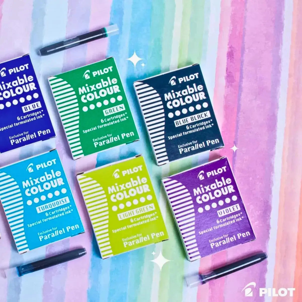 12 Cartuchos Tinta Pilot Recarga Parallel Pen Multi Color - Marchante MX