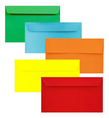 50 Sobres Social Eurocolor 5 Colores Intensos 10.5 X 8 Cm