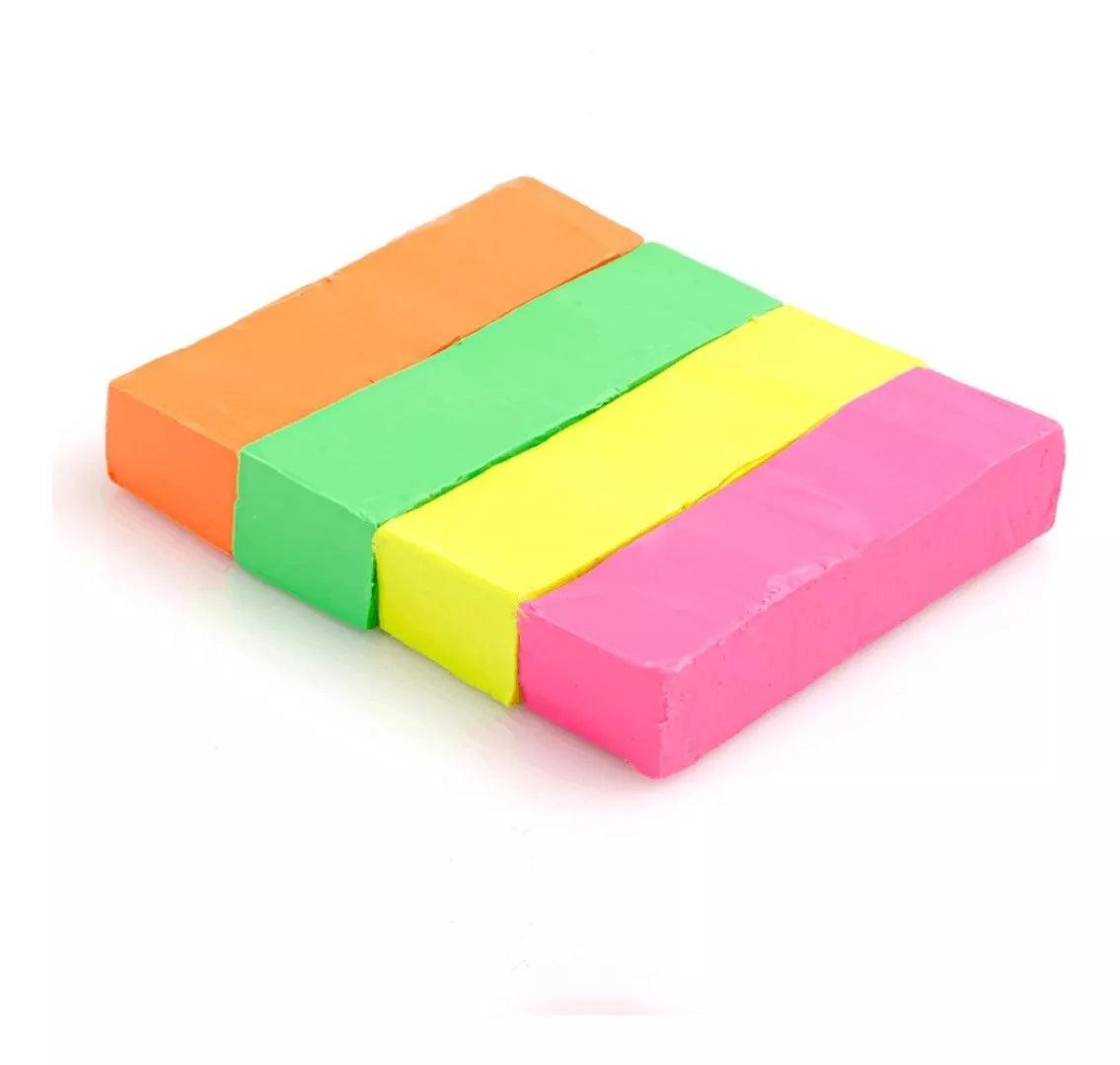 4 Barras Plastilina Colores Brilla Neón Fluorescente Pelikan