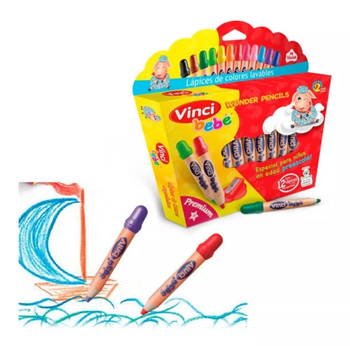 Crayones Lavables Vinci Bebé Trazo Suave 10 Piezas