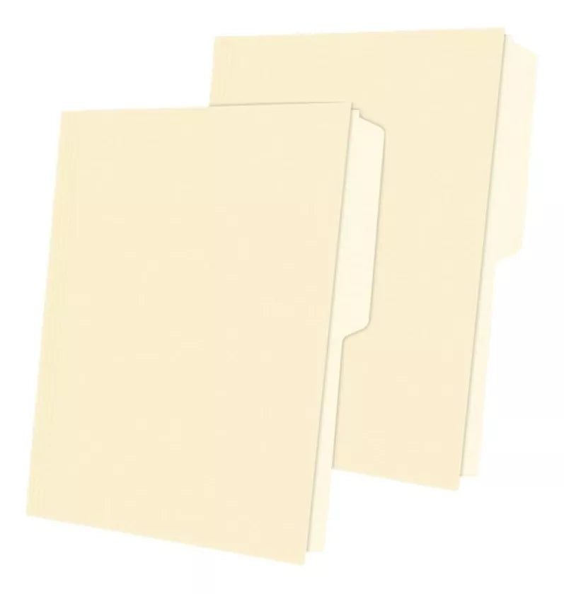 100 Folder Tamaño Carta Mapasa Color Crema 170g Oficina