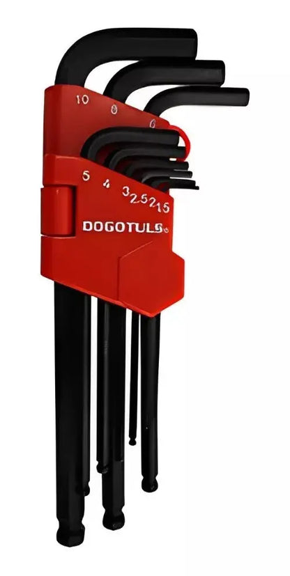 Juego 9 Llaves Allen Hexagonales Dogotuls 1,5mm A 10mm - Dogotuls - vista lateral