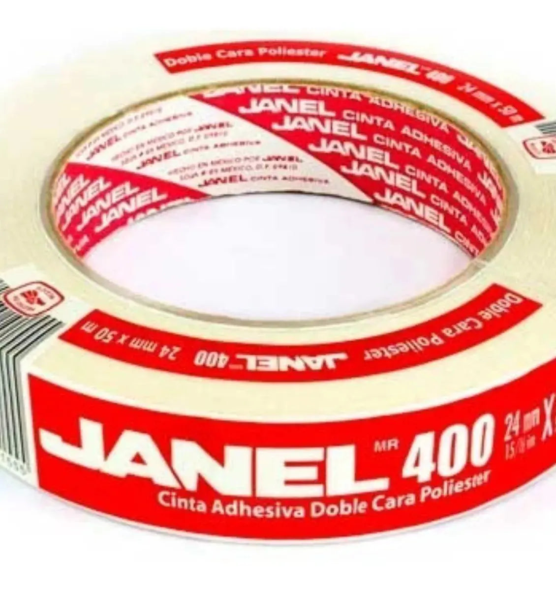 Cinta Adhesiva Doble Cara 400 Poliester 24mmx50m Janel - Marchante MX