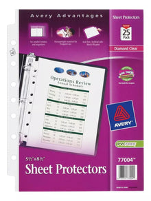 25 Protector Hojas Avery Semi Transparente Cristalino Grueso