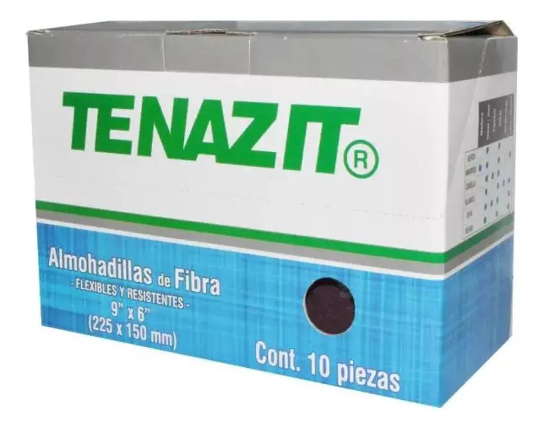 10pz Almohadilla Fibra 601 Tenazit 9'' X 6'' Grano Medio - Marchante MX