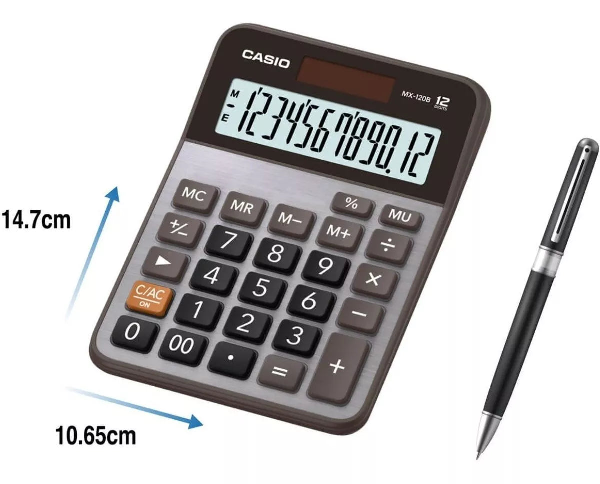 Calculadora Escritorio Casio Mx-120b Gris 12 dígitos Cuadrada