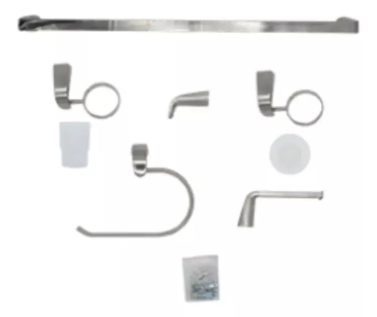 Juego Accesorios Baño 6 Pzs Meer Color Plateado Satinado - CNX - vista trasera