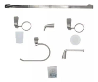 Juego Accesorios Baño 6 Pzs Meer Color Plateado Satinado - CNX - vista trasera