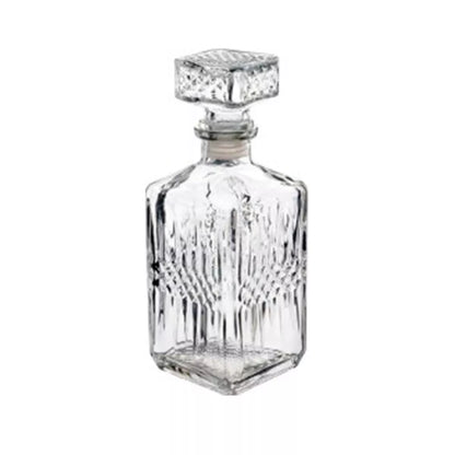 Licorera Cuadrada Grande Rodas 750ml Vidrio Cristal