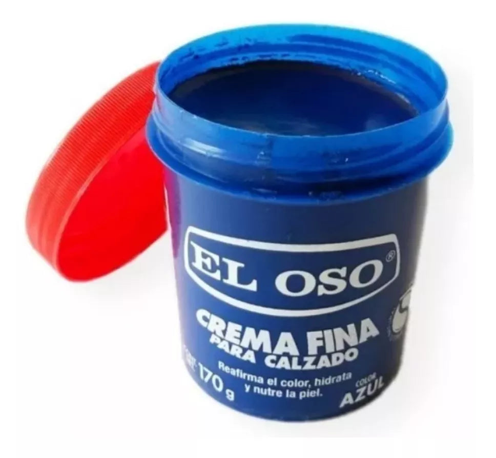 Grasa Crema Fina El Oso Calzado Color Azul 170g Brillo