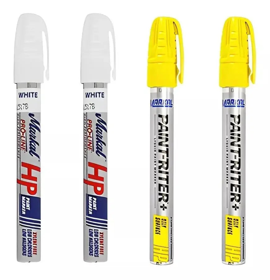 Kit 4 Marcador Tipo Valvula Metal Amarillo Blanco Markal - Markal - empaque