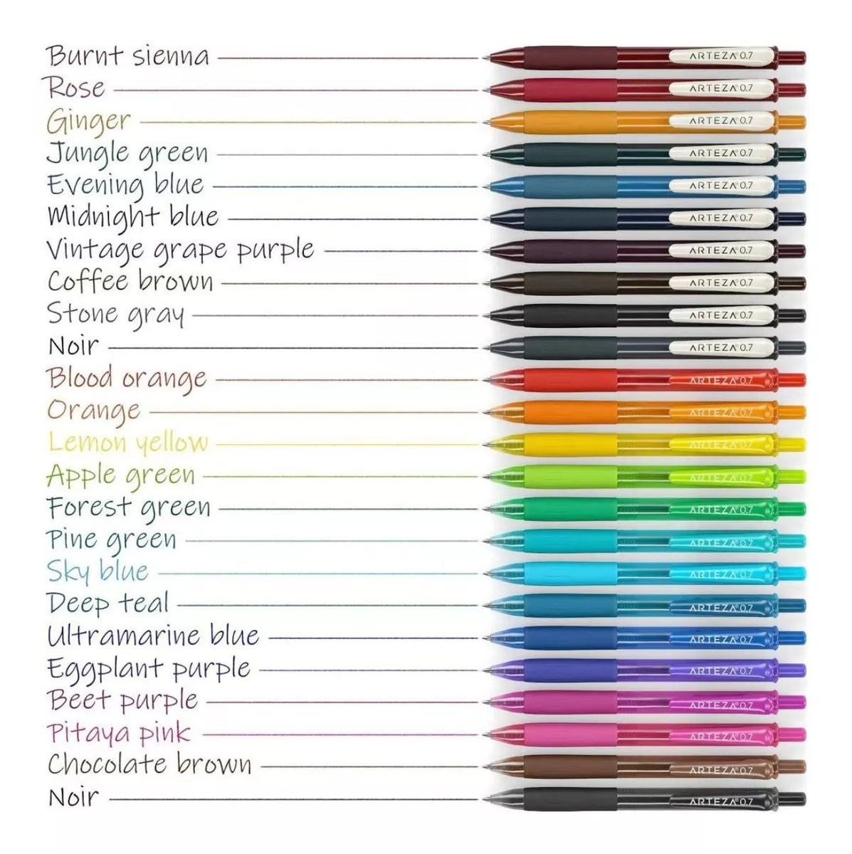 24 Plumas Gel 14 Tono Brillante 10 Vintage Lettering Arteza