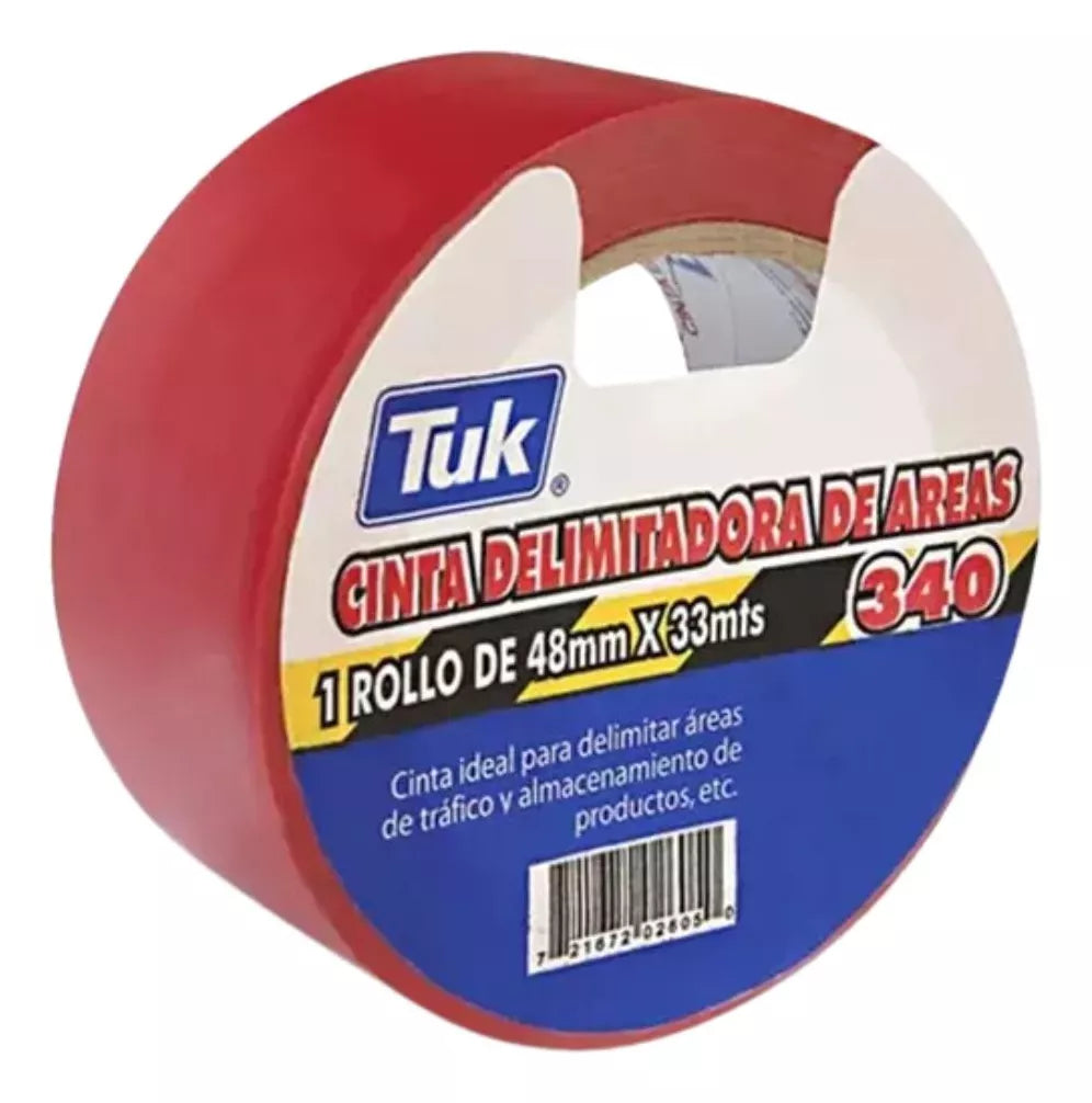 Cinta Delimitadora Area Tuk 48 Mm X 33 M Color Rojo