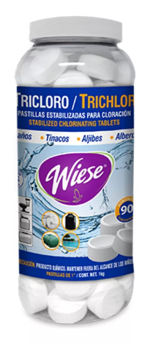 Pastilla Tri-cloro Desinfectante Wiese 1 12gr 1 Bote 1kg