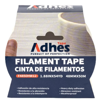 Cinta Canela Seguridad Filamento Reforzada Adhes Rollo 50m