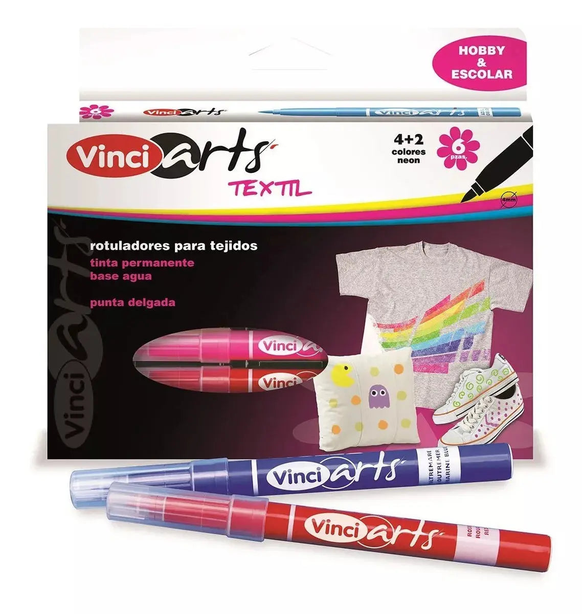 Plumones Marcadores Permanentes Vinci Arts Base Agua 6 Piezas - Marchante MX