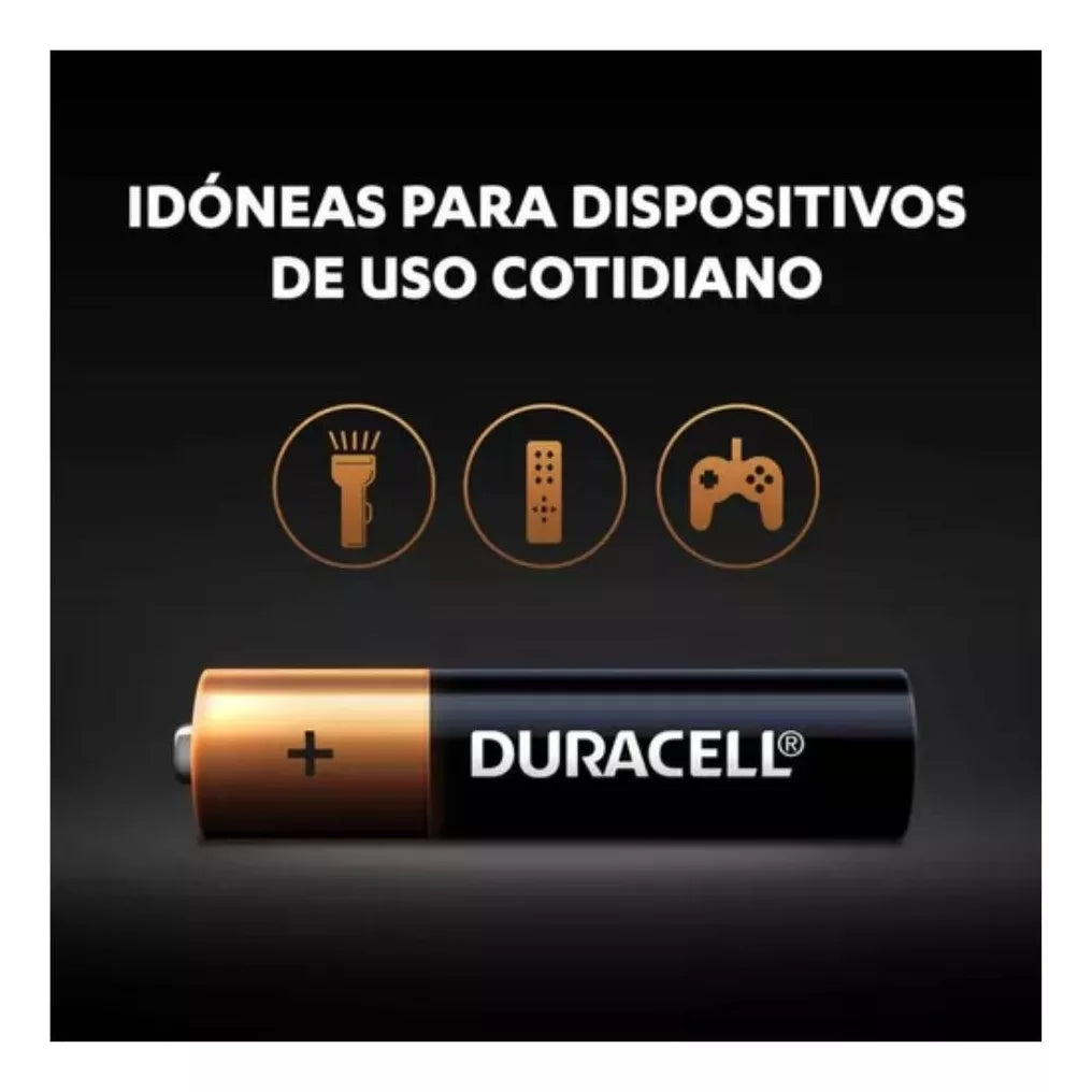 Pack Pilas Aaa Duracell Alcalinas Larga Duración 1.5v