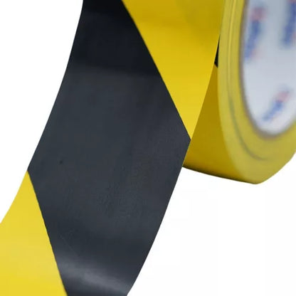 Cinta Advertencia Marcaje Adhes Negro/amarillo Pvc 33m