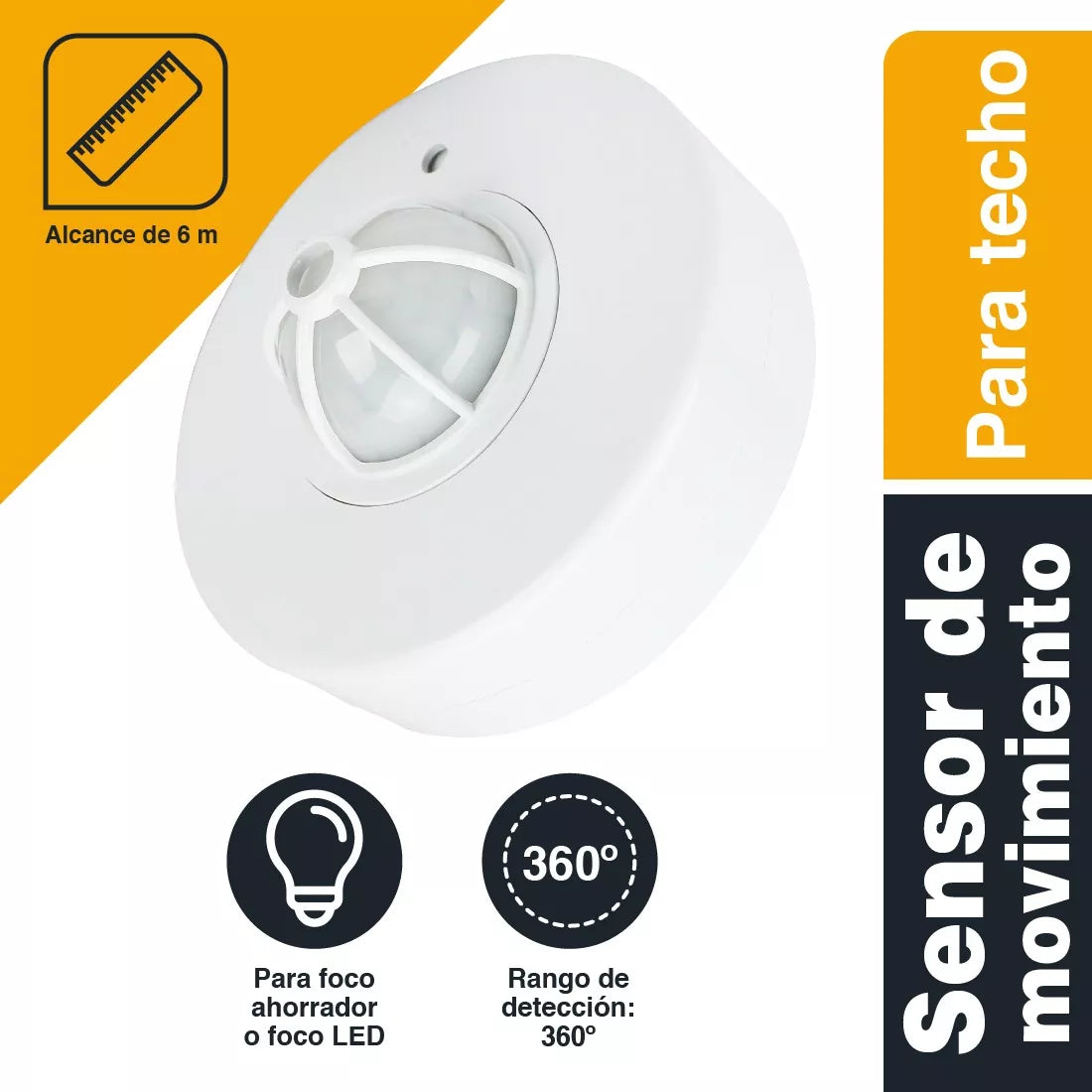 Lampara Sensor De Movimiento Para Techo Sanelec Ajustable