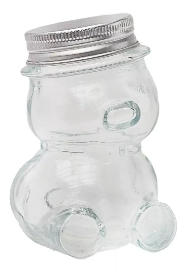 12p Frasco Vidrio Osito Dulcero Regalo Bautizo Recuerdo
