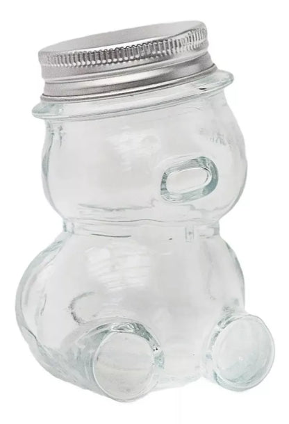 12p Frasco Vidrio Osito Dulcero Regalo Bautizo Recuerdo