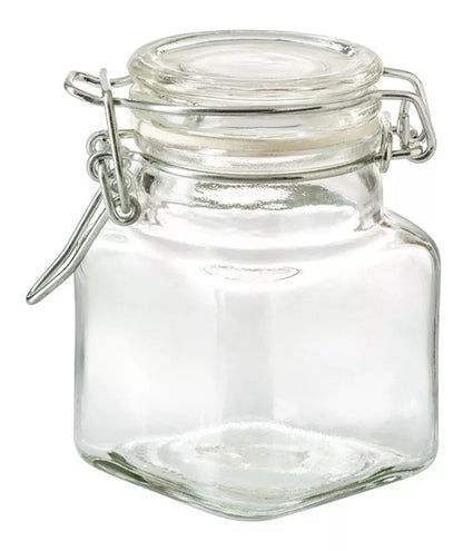 Set 6 Frascos Vidrio Almacena Cocina 100 Ml Tapa Hermetica