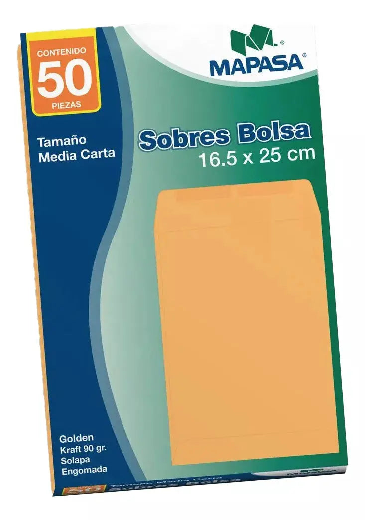 Sobre Bolsa Mapasa Media Carta Golden Kraft 50pzs 90g Ia0315 Golden Kraft - Marchante MX