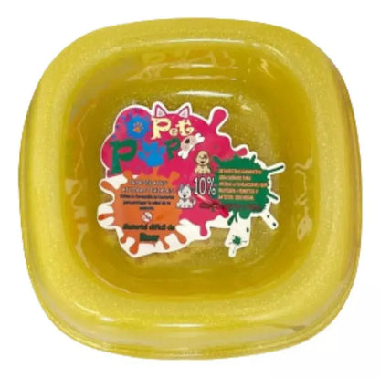 Plato Comida Perros Pet Pop Mascotas Cuadrado Glitter Humo Dorado Glitter - Coveme