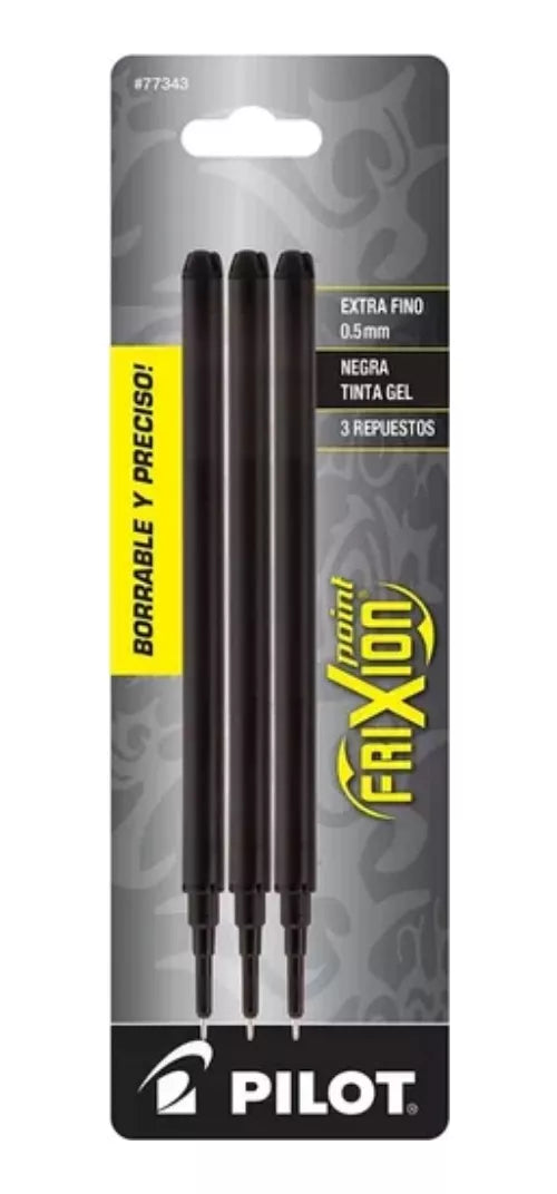 3 Repuestos Boligrafo Pilot Frixion Point Gel Borrable 0.5mm