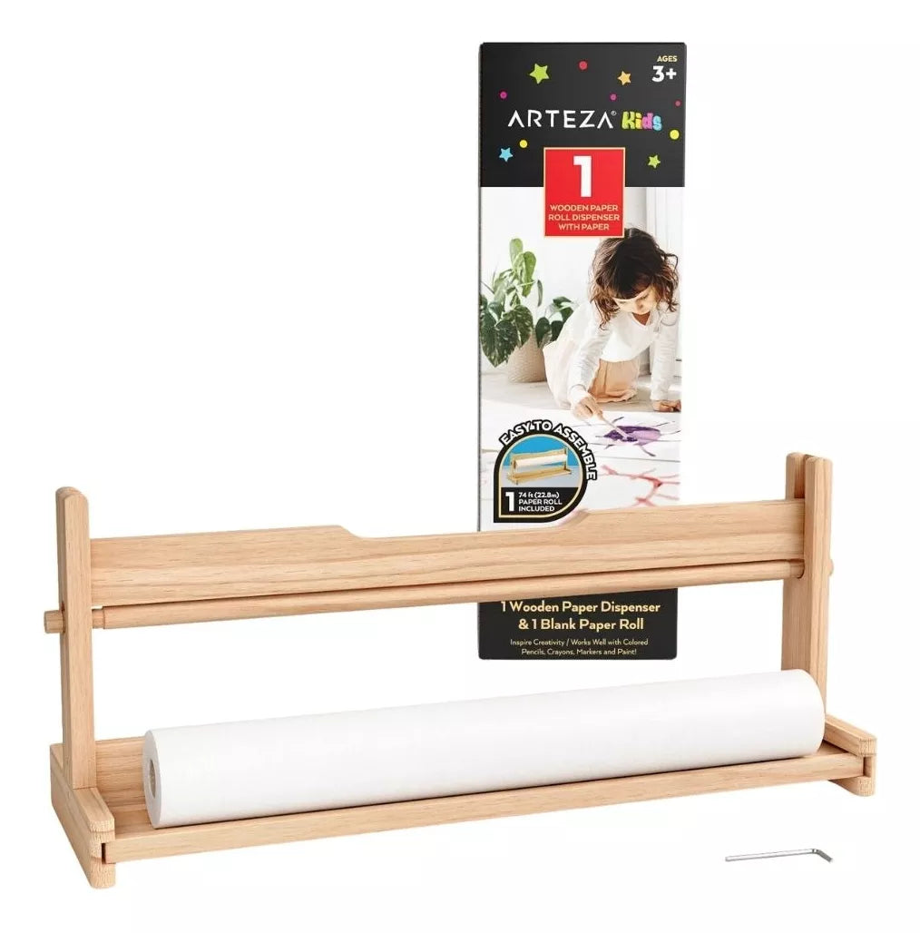 Rollo De Papel Para Niños Con Dispensador De Madera Arteza