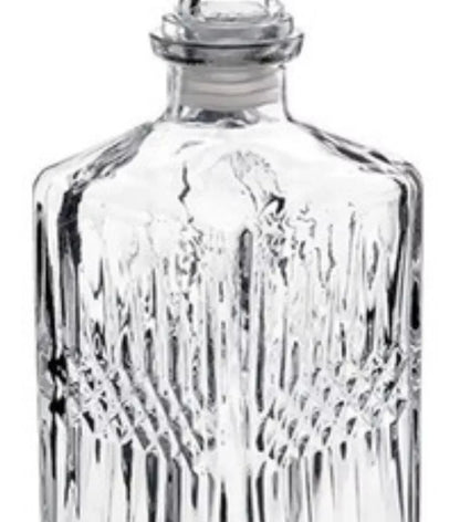 2 Pz Licorera Cuadrada Grande Rodas 750ml Vidrio Cristal