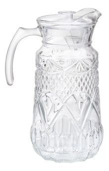 Jarra Vidrio Grueso Arcadia 1.6 L C/tapa Agua Cristal Fina