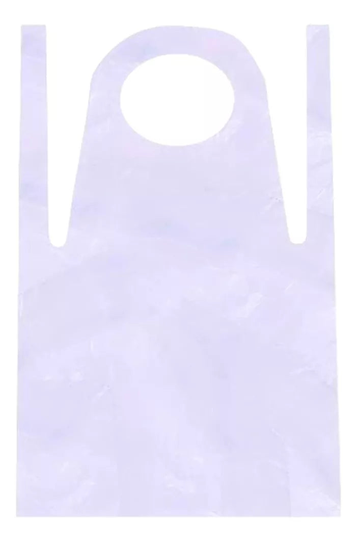 Mandil Desechable Alyger Plastico Blanco Polietileno 100 Pzs