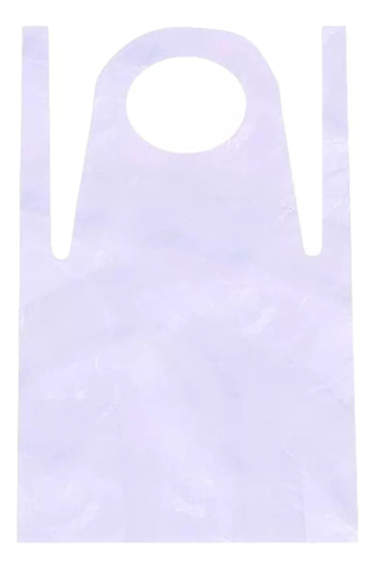 Mandil Desechable Alyger Plastico Blanco Polietileno 100 Pzs